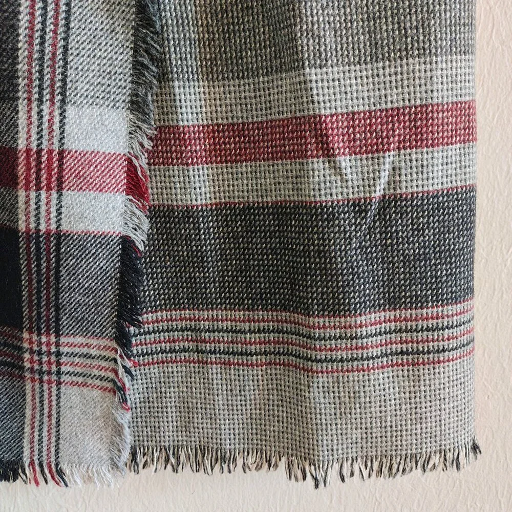 Vintage Plaid Fringed Skirt